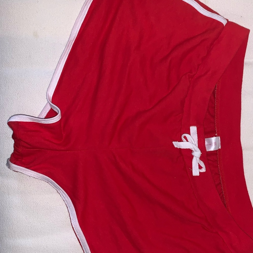red booty shorts